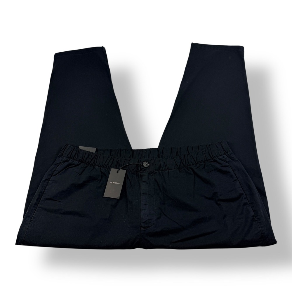 Bonobos Mens XXL Short Elastic Waist Pants Blackest Black NWT 26973-BK722